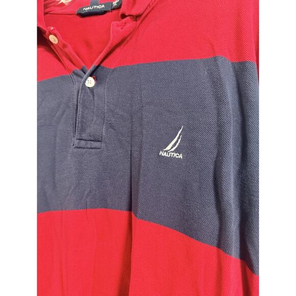 Vintage Nautica red and blue Men's Polo Long Sleeve - Size XL - Picture 2 of 6